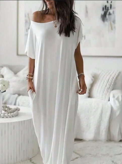 Vara Lounge Dress-White